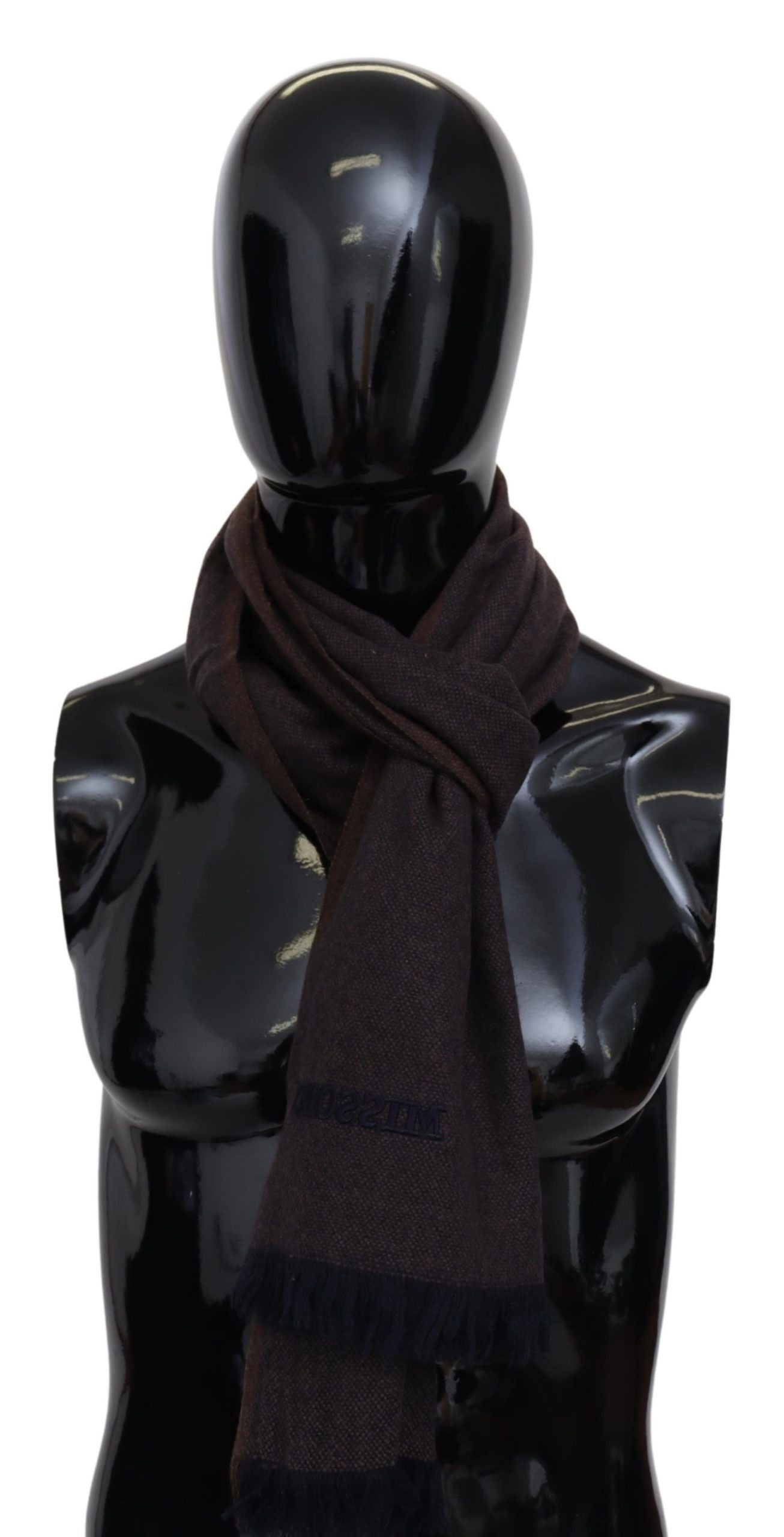 Missoni Brown 100% Cashmere Unisex Neck Wrap Fringes Scarf - ClickThatClicks 