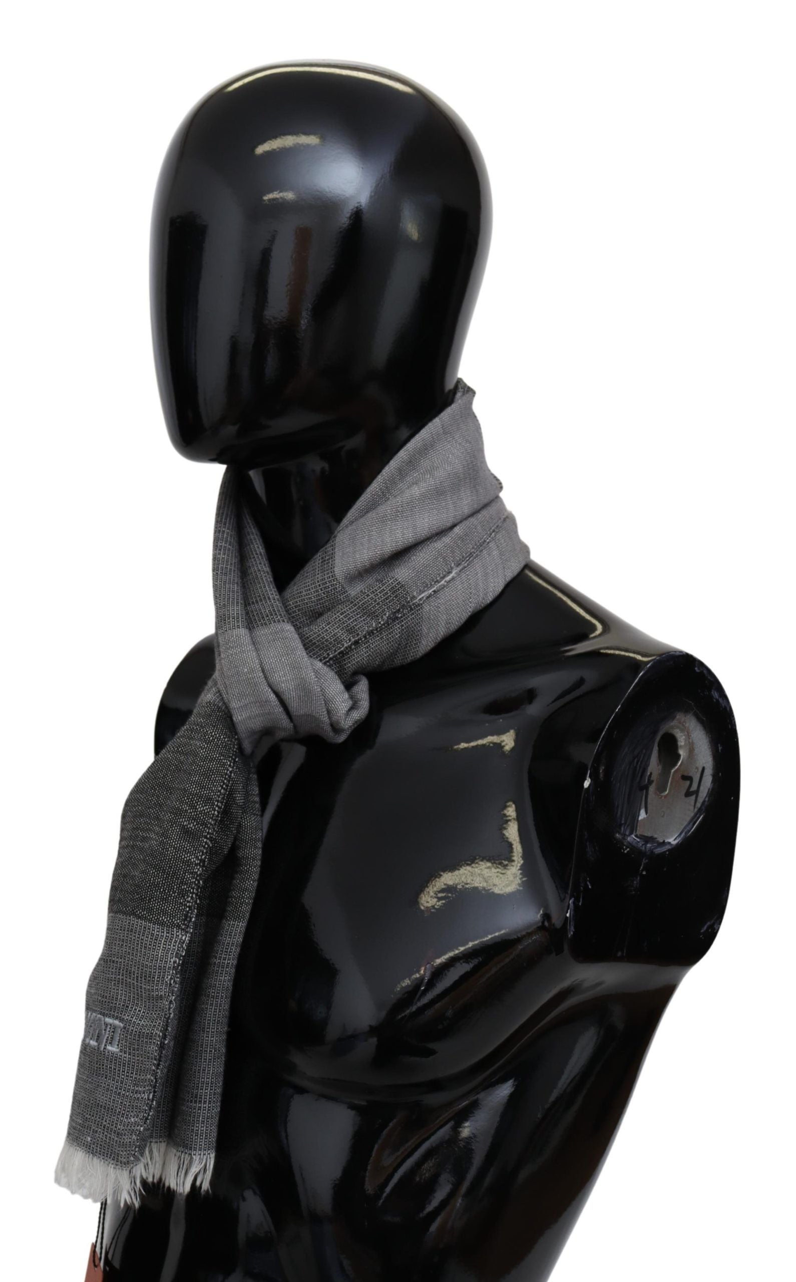 Missoni Gray Striped Wool Unisex Neck Wrap Fringes Scarf - ClickThatClicks 