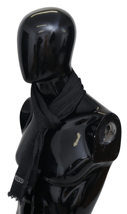 Missoni Black Wool Knit Unisex Neck Wrap Scarf - ClickThatClicks 