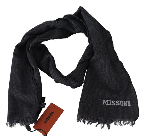 Missoni Black Wool Knit Unisex Neck Wrap Scarf - ClickThatClicks 
