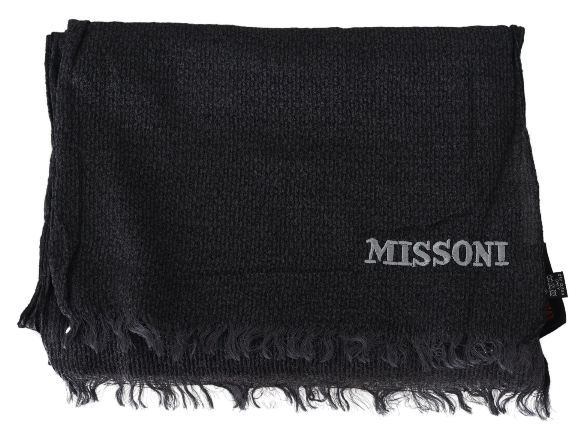 Missoni Black Wool Knit Unisex Neck Wrap Scarf - ClickThatClicks 