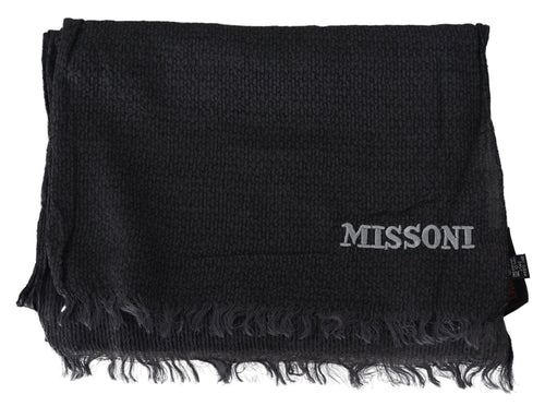 Missoni Black Wool Knit Unisex Neck Wrap Scarf - ClickThatClicks 