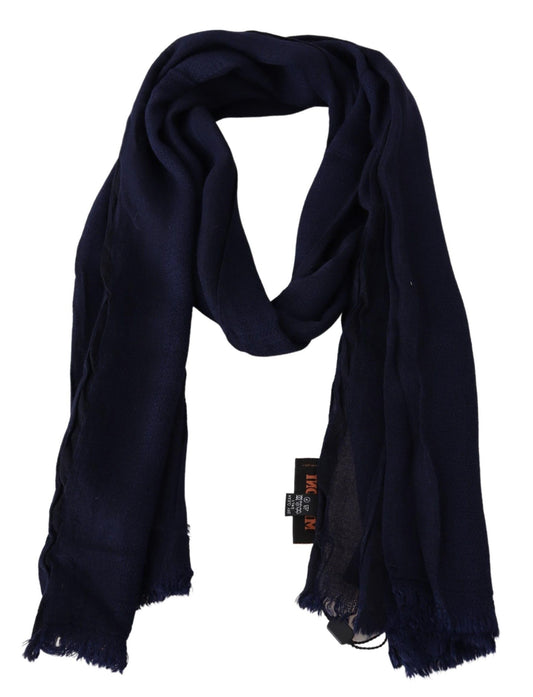 Missoni Blue Wool Knit Unisex Neck Wrap Scarf - ClickThatClicks 