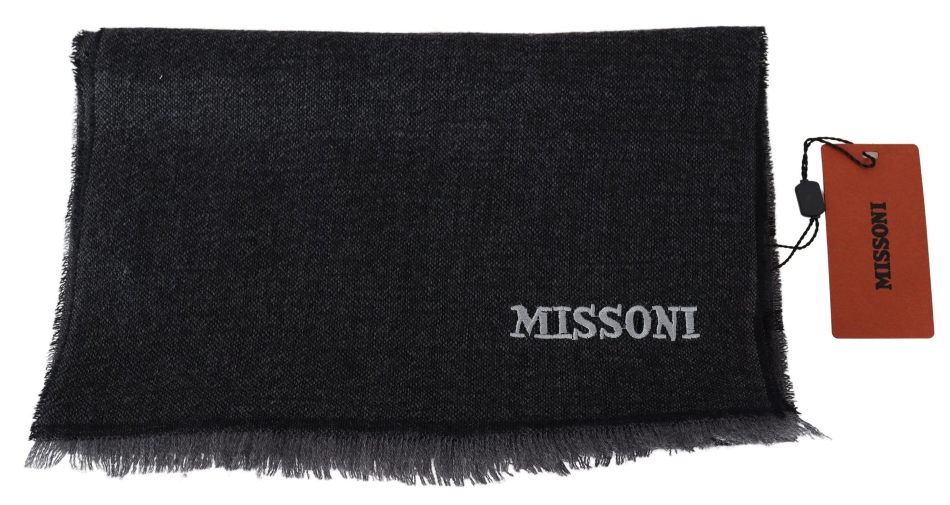 Missoni Black Striped Wool Unisex Neck Wrap Scarf - ClickThatClicks 