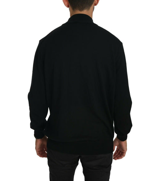 MILA SCHÖN Black Turtle Neck Pullover Top Virgin Wool Sweater - ClickThatClicks 