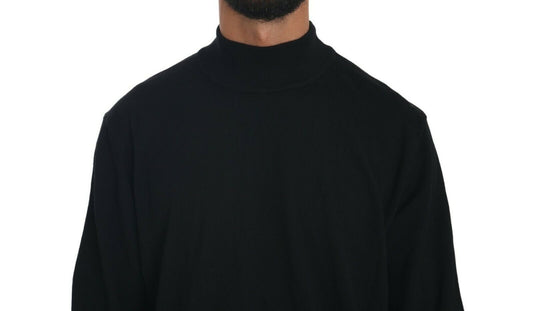 MILA SCHÖN Black Turtle Neck Pullover Top Virgin Wool Sweater - ClickThatClicks 