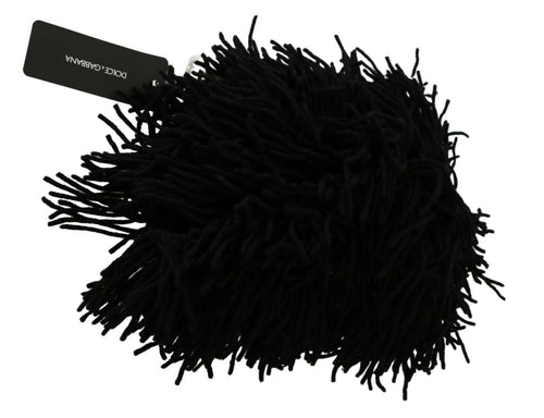 Dolce & Gabbana Black White Knitted Cashmere Animal Design Hat - ClickThatClicks 