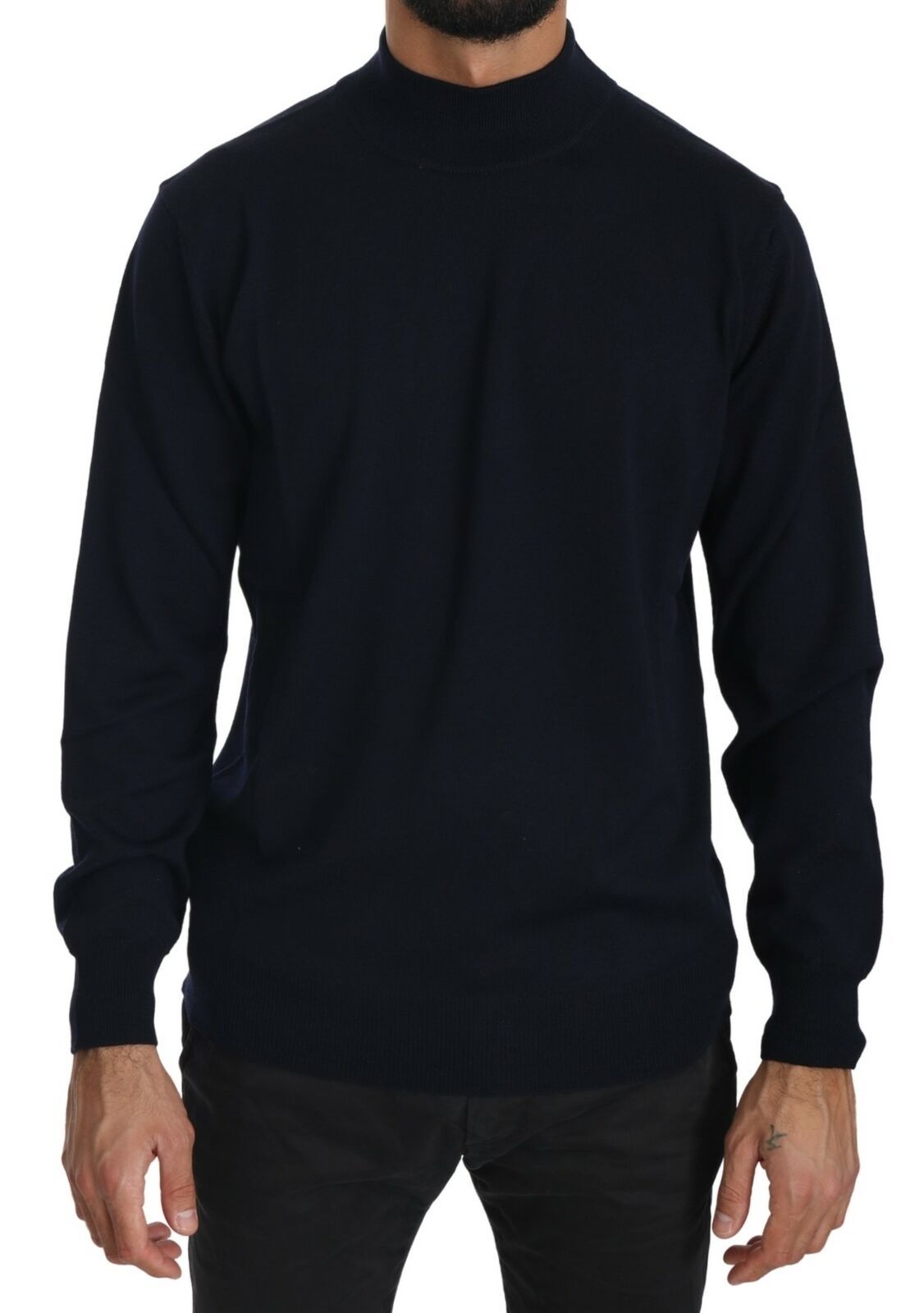 MILA SCHÖN Dark Blue Crewneck Pullover 100% Wool Sweater - ClickThatClicks 
