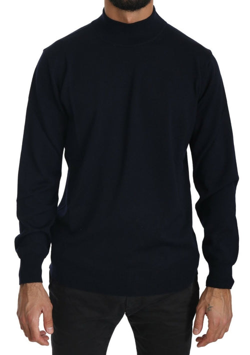 MILA SCHÖN Dark Blue Crewneck Pullover 100% Wool Sweater - ClickThatClicks 