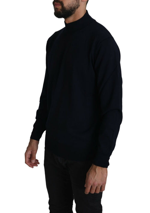 MILA SCHÖN Dark Blue Crewneck Pullover 100% Wool Sweater - ClickThatClicks 