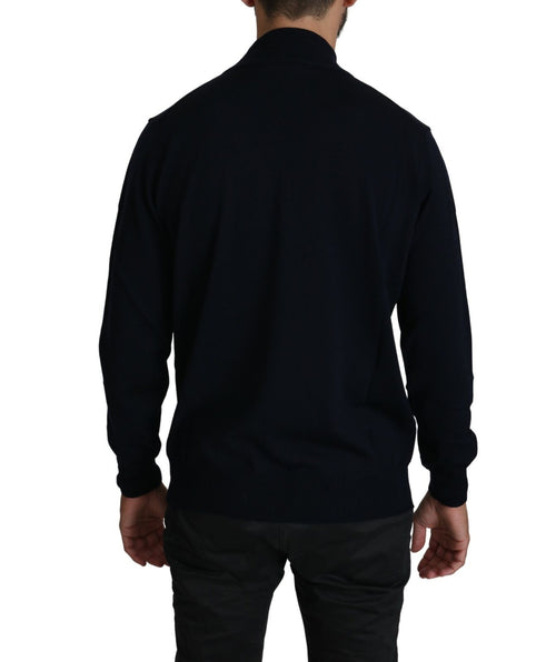 MILA SCHÖN Dark Blue Crewneck Pullover 100% Wool Sweater - ClickThatClicks 