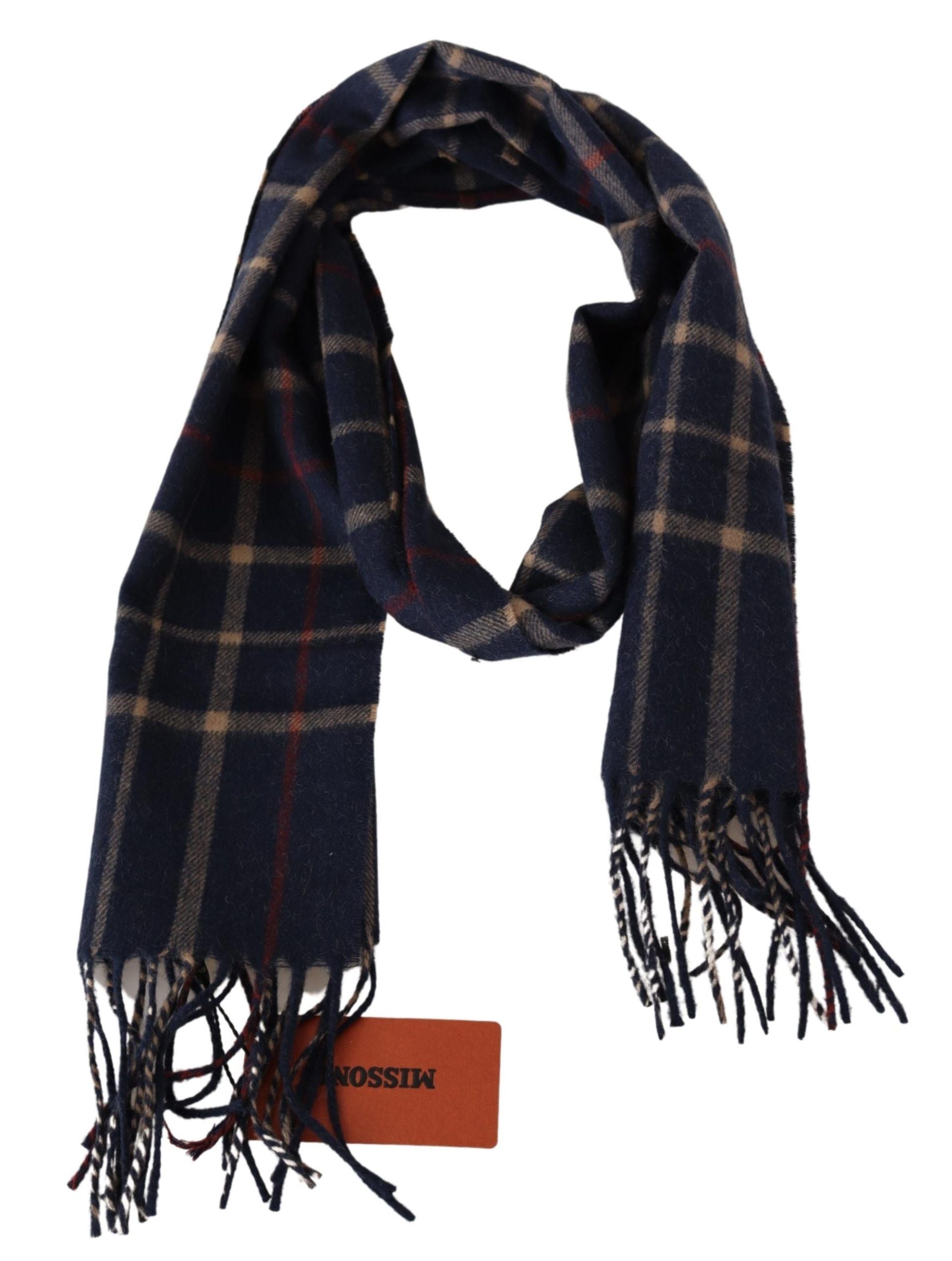 Missoni Black Checkered Unisex Neck Wrap Fringes Scarf - ClickThatClicks 