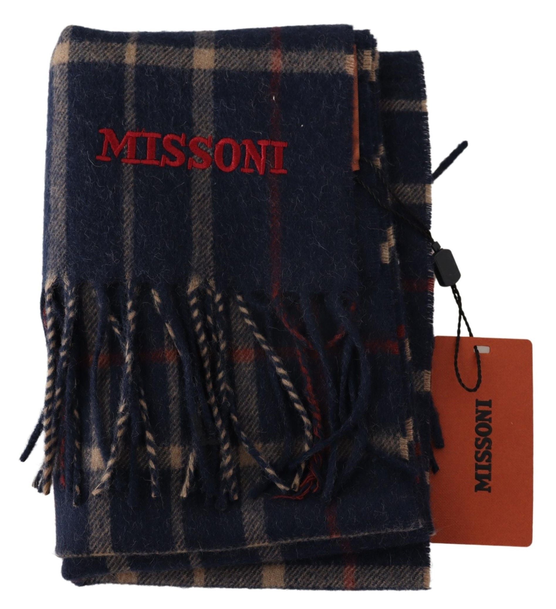 Missoni Black Checkered Unisex Neck Wrap Fringes Scarf - ClickThatClicks 