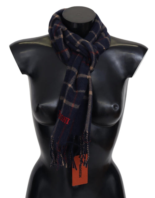 Missoni Black Checkered Unisex Neck Wrap Fringes Scarf - ClickThatClicks 