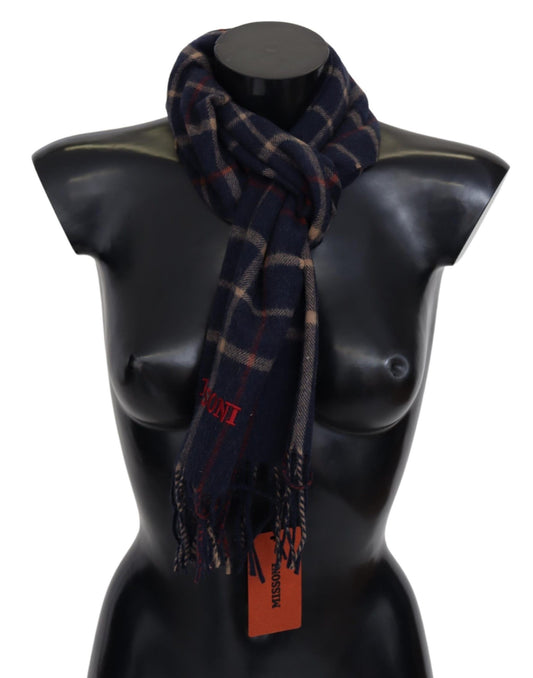 Missoni Black Checkered Unisex Neck Wrap Fringes Scarf - ClickThatClicks 