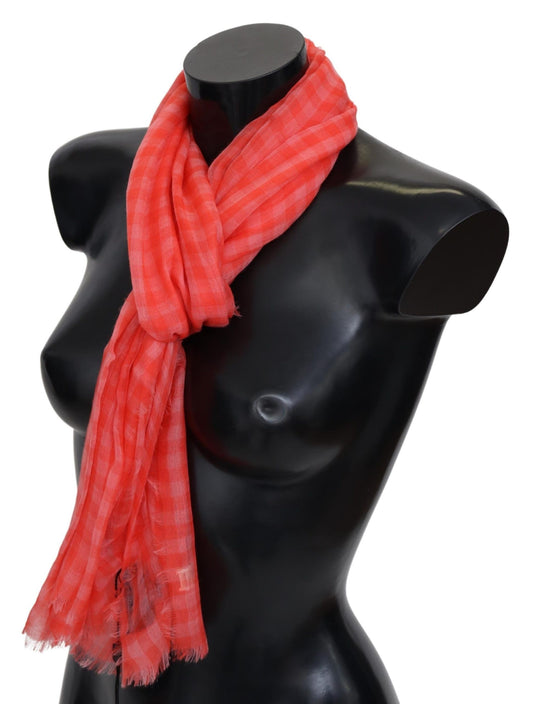 Missoni Orange Check Cashmere Unisex Wrap Fringes Scarf - ClickThatClicks 