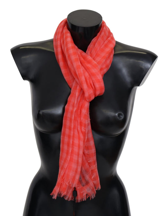 Missoni Orange Check Cashmere Unisex Wrap Fringes Scarf - ClickThatClicks 
