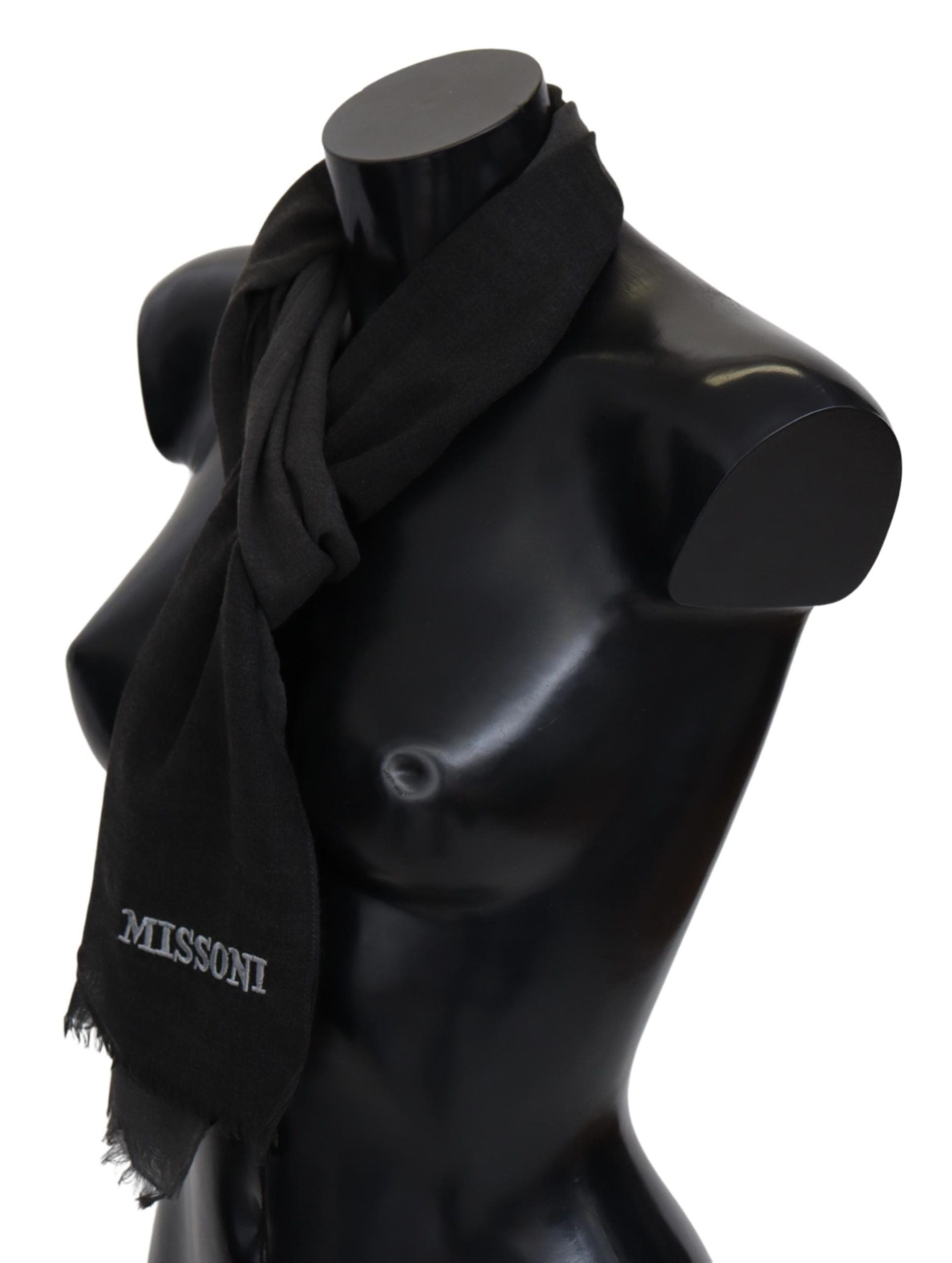 Missoni Black 100% Wool Unisex Neck Wrap Scarf - ClickThatClicks 