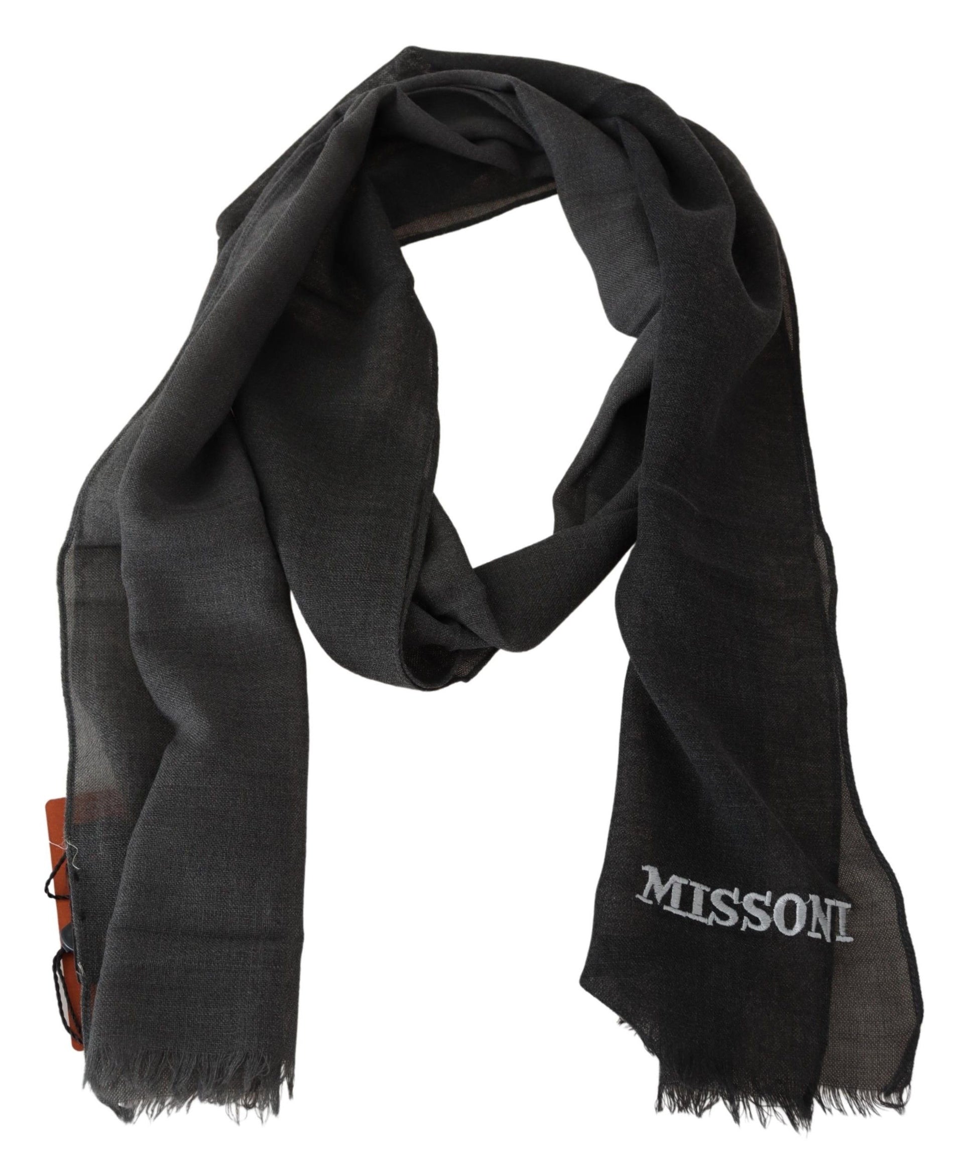 Missoni Black 100% Wool Unisex Neck Wrap Scarf - ClickThatClicks 