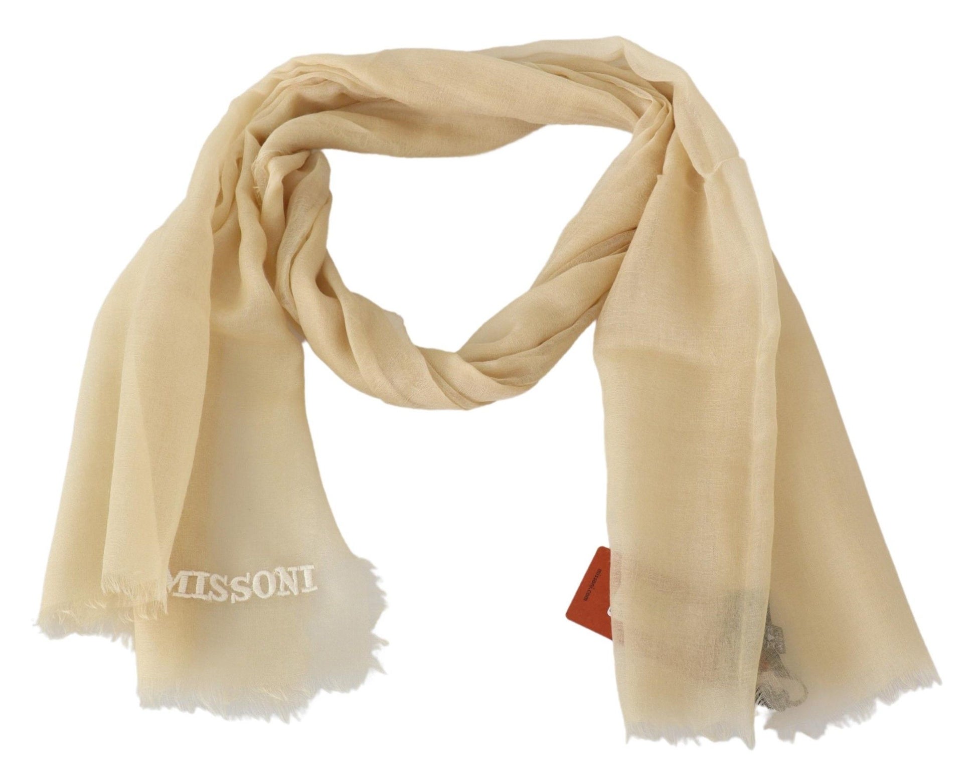 Missoni Beige Cashmere Unisex Neck Scarf - ClickThatClicks 