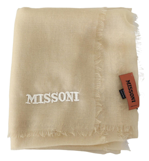 Missoni Beige Cashmere Unisex Neck Scarf - ClickThatClicks 
