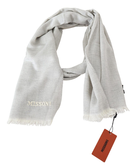 Missoni Gray Wool Knit Unisex Neck Wrap Scarf - ClickThatClicks 
