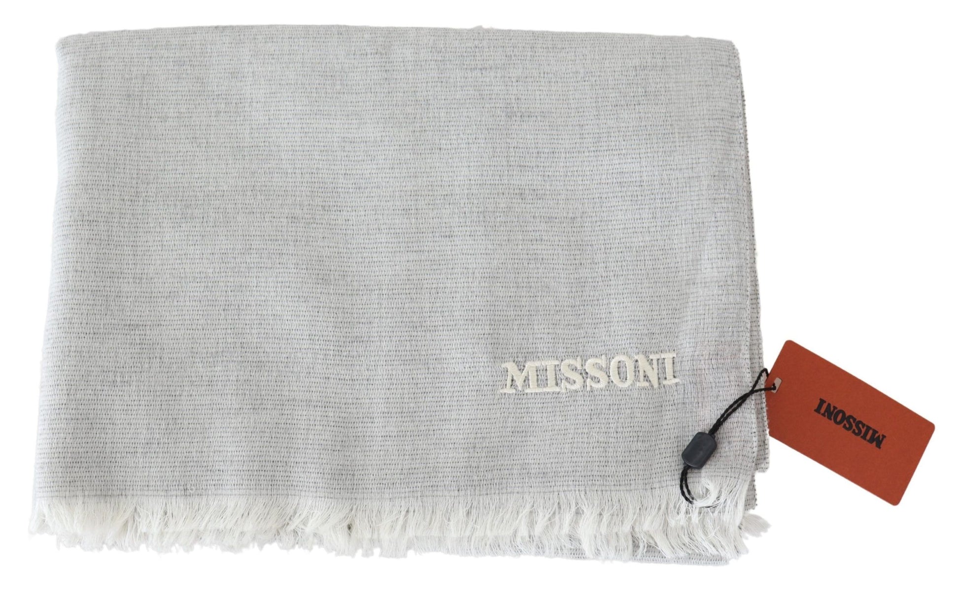 Missoni Gray Wool Knit Unisex Neck Wrap Scarf - ClickThatClicks 