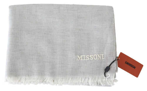 Missoni Gray Wool Knit Unisex Neck Wrap Scarf - ClickThatClicks 