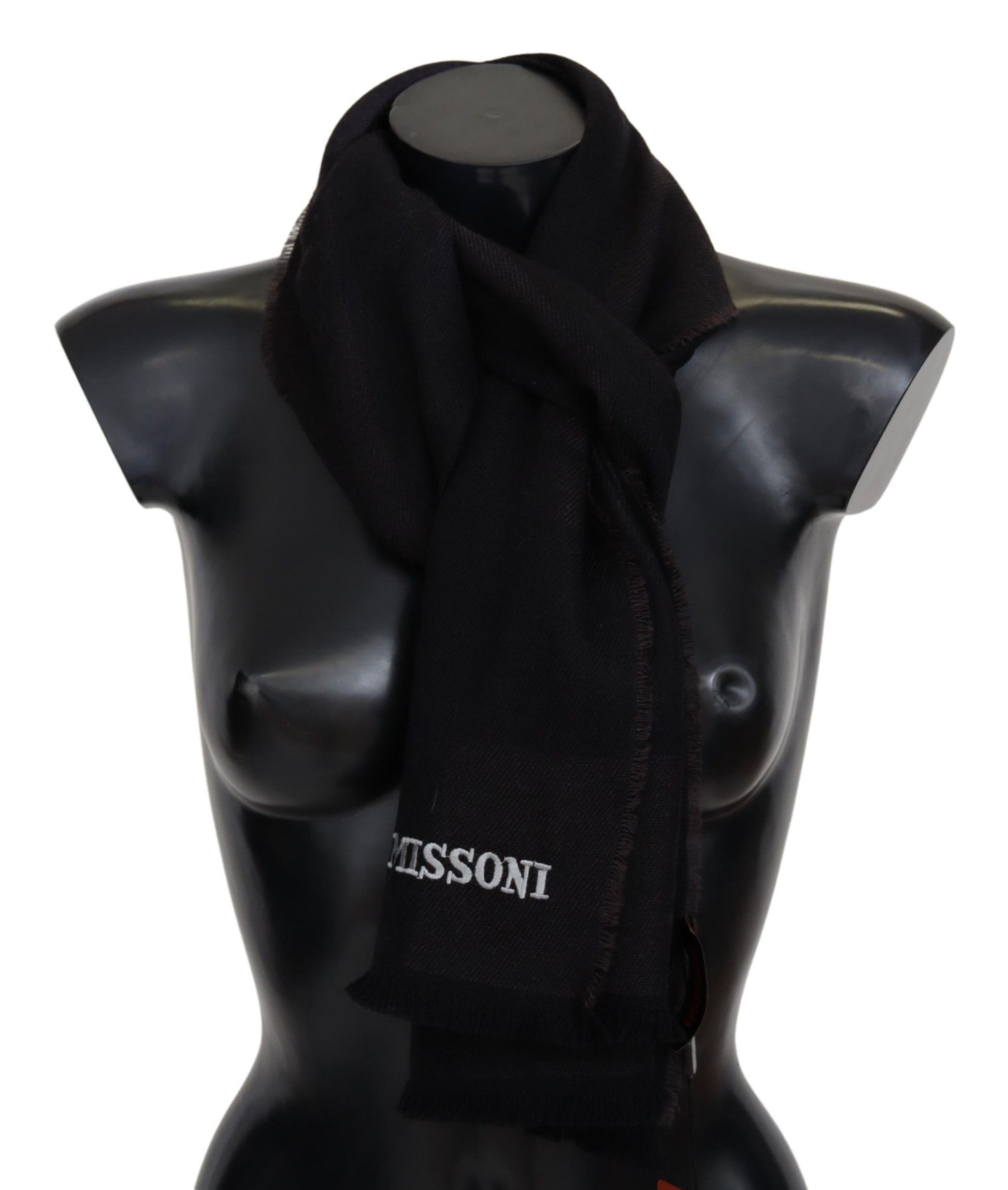 Missoni Black 100% Wool Unisex Neck Wrap Scarf - ClickThatClicks 