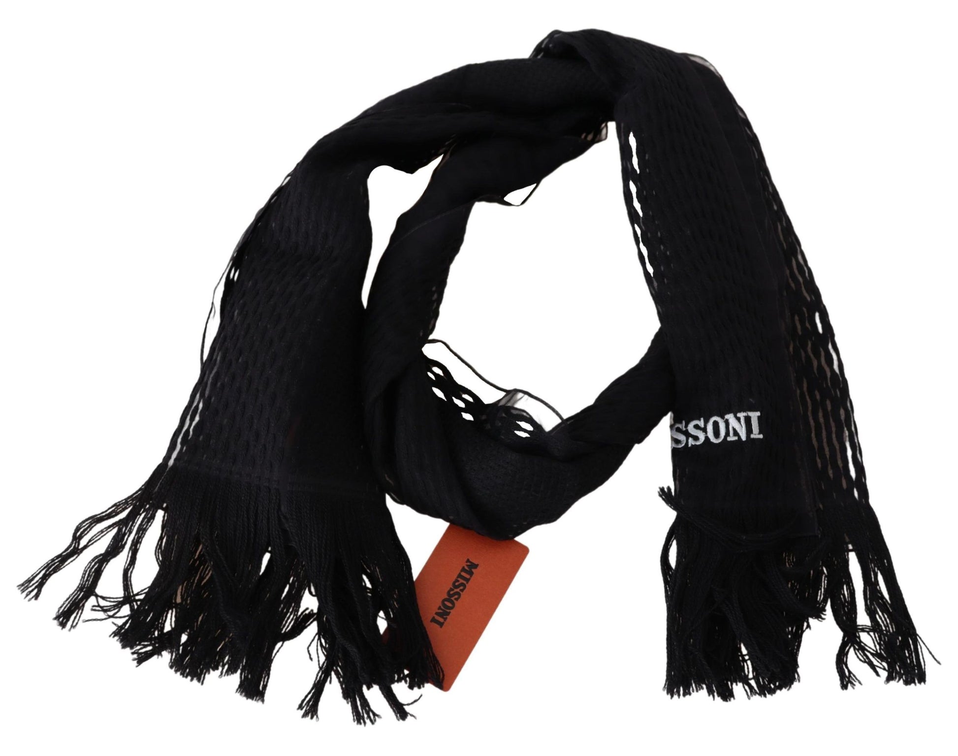 Missoni Black Wool Unisex Neck Warmer Wrap Scarf - ClickThatClicks 
