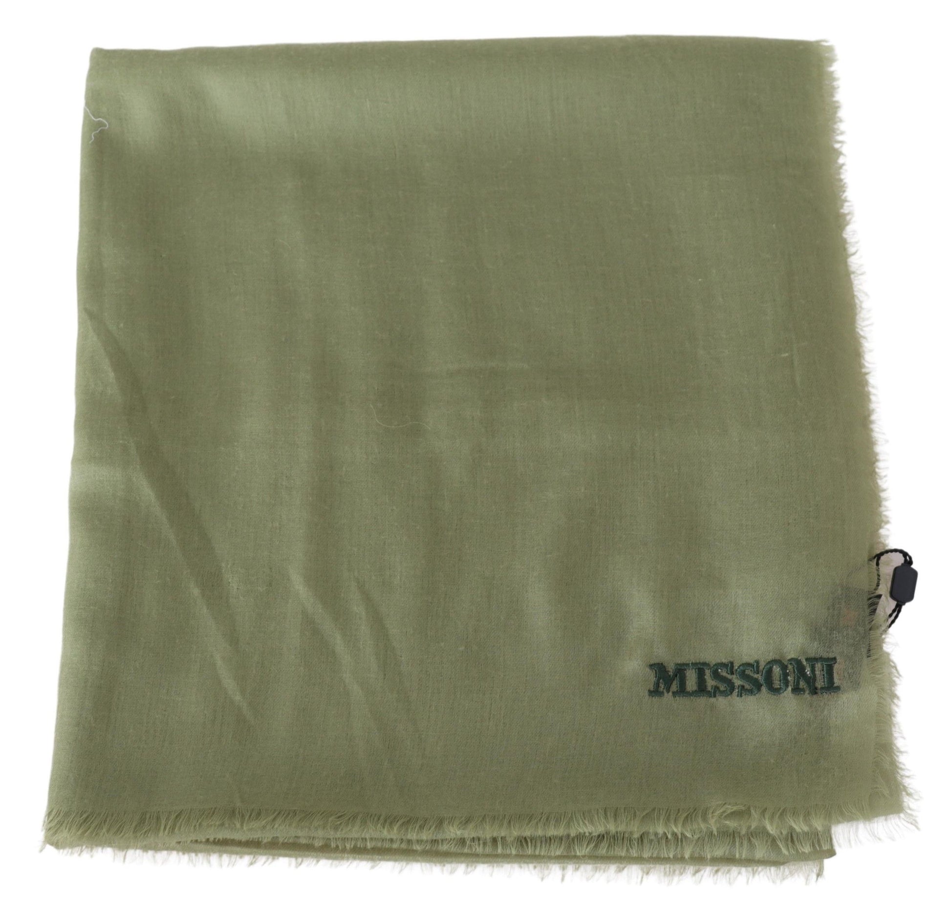 Missoni Green Cashmere Unisex Neck Wrap Scarf - ClickThatClicks 
