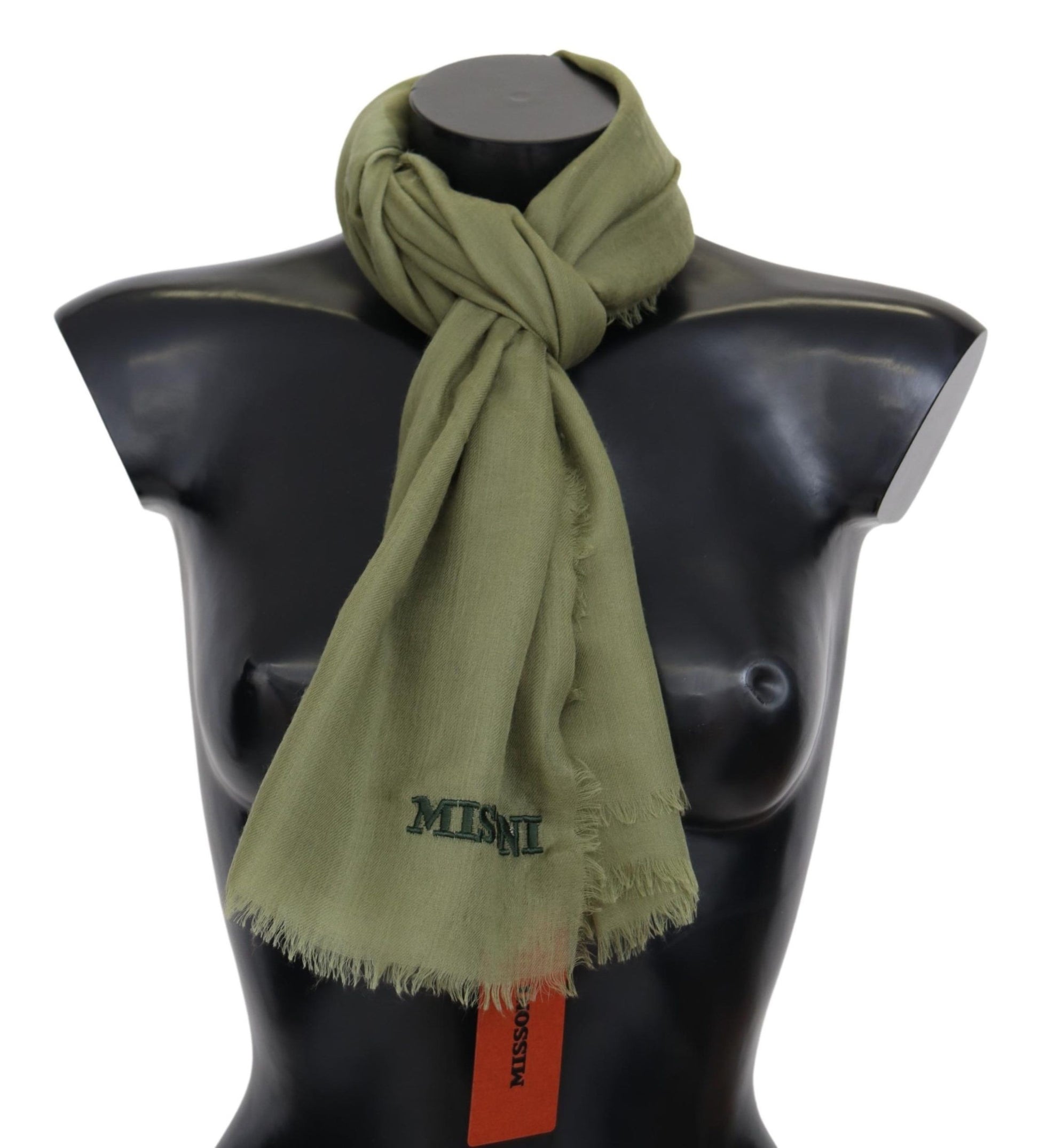 Missoni Green Cashmere Unisex Neck Wrap Scarf - ClickThatClicks 
