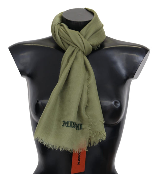 Missoni Green Cashmere Unisex Neck Wrap Scarf - ClickThatClicks 