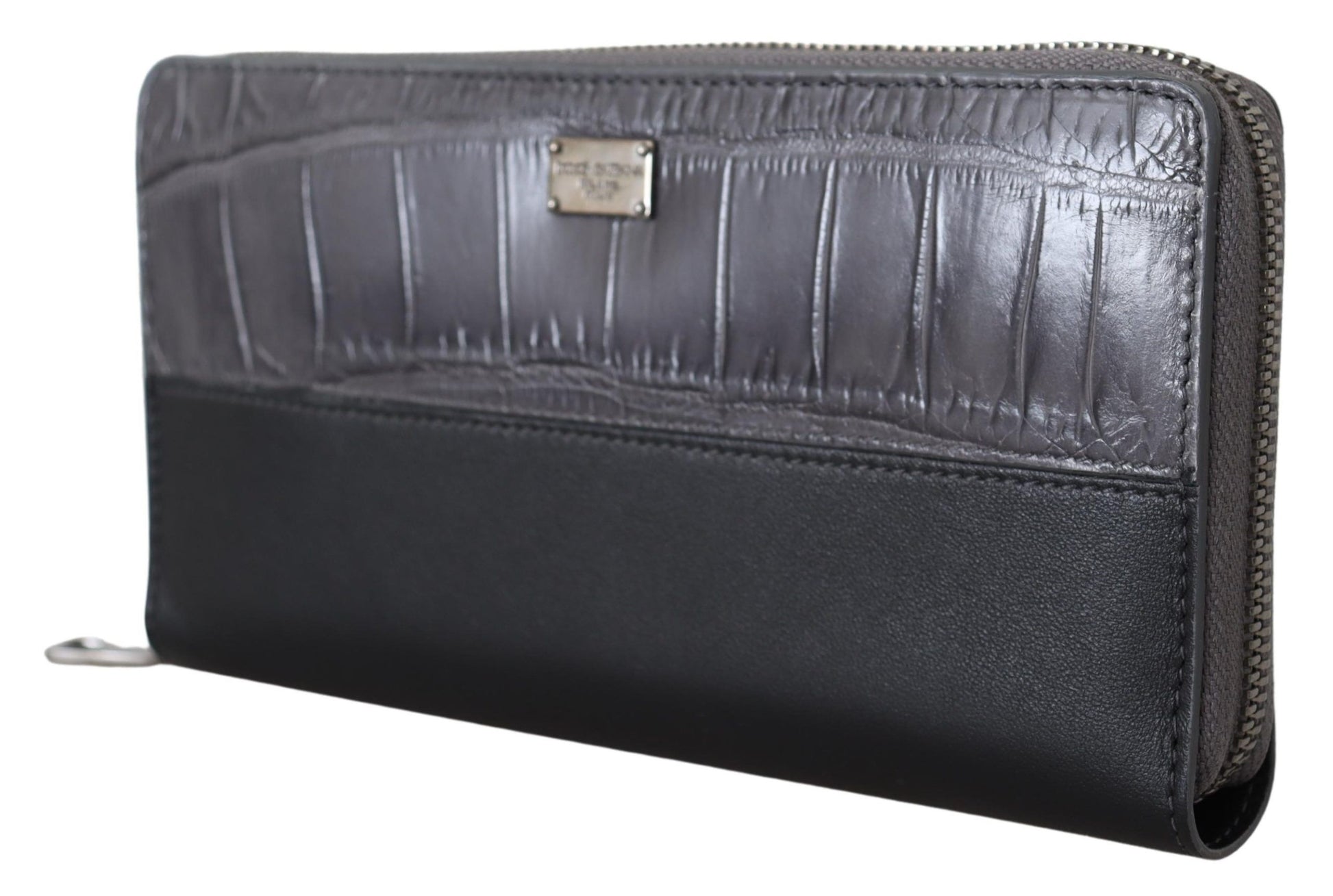 Dolce & Gabbana Black Zip Around Continental Clutch Leather Wallet - ClickThatClicks 