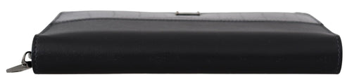 Dolce & Gabbana Black Zip Around Continental Clutch Leather Wallet - ClickThatClicks 