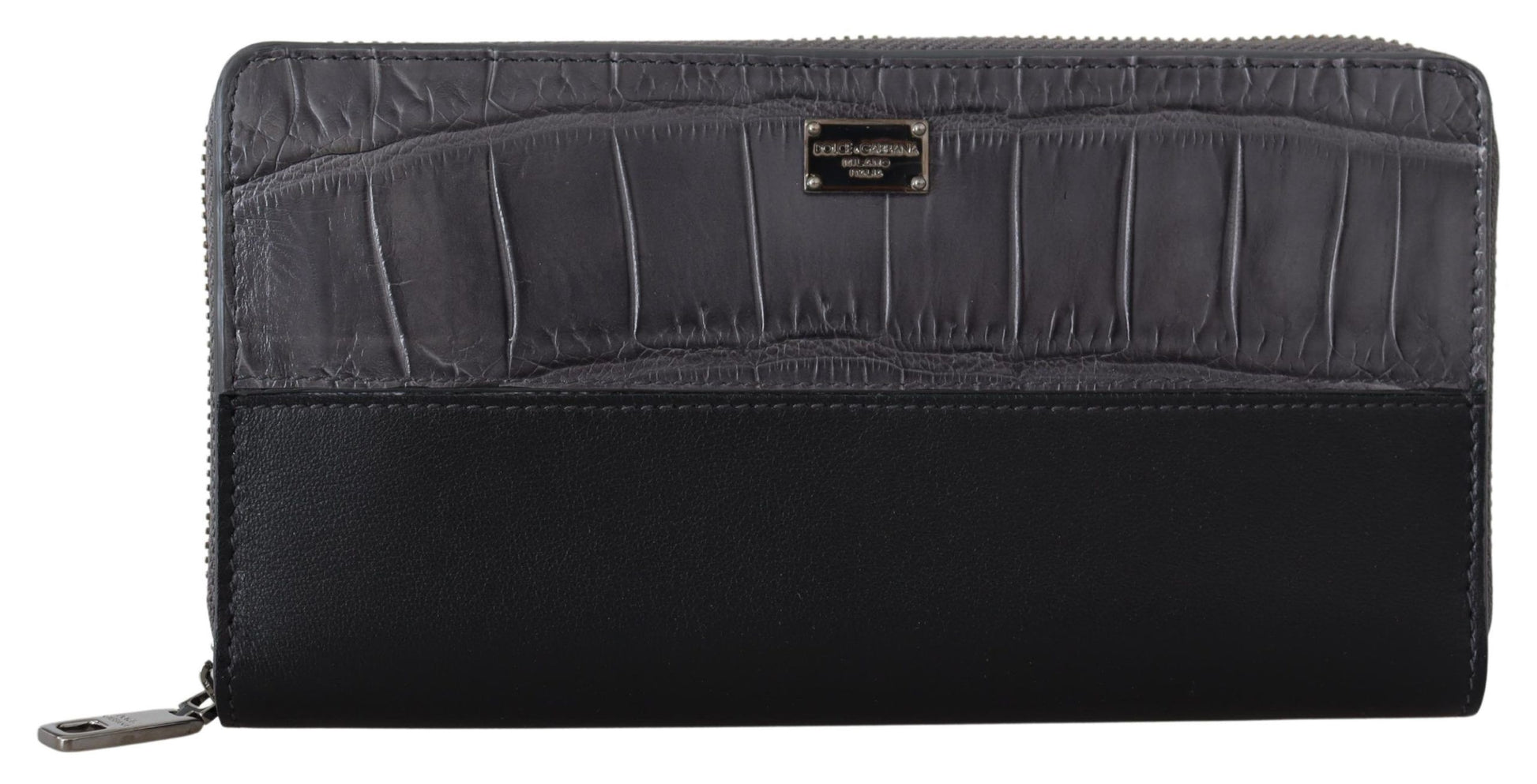Dolce & Gabbana Black Zip Around Continental Clutch Leather Wallet - ClickThatClicks 