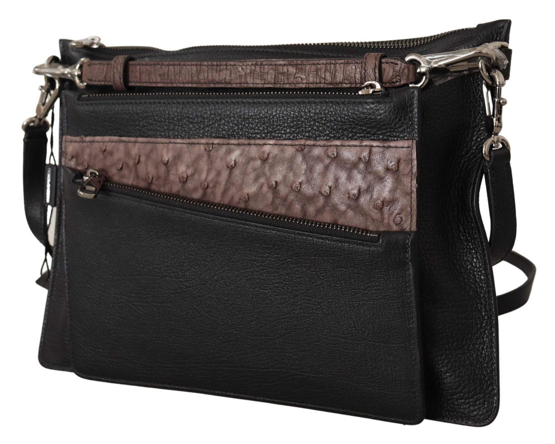 Dolce & Gabbana Black Exotic Leather Shoulder Sling Alta Sartoria Bag - ClickThatClicks 