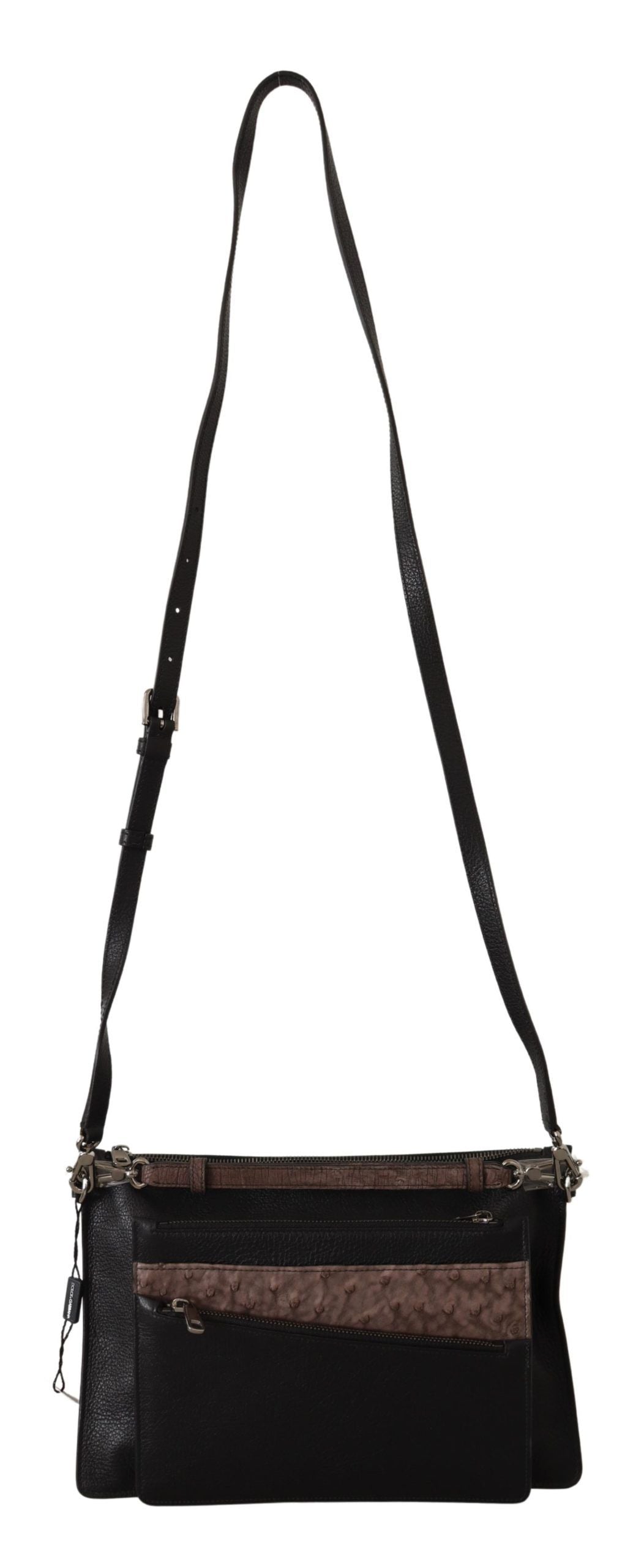 Dolce & Gabbana Black Exotic Leather Shoulder Sling Alta Sartoria Bag - ClickThatClicks 