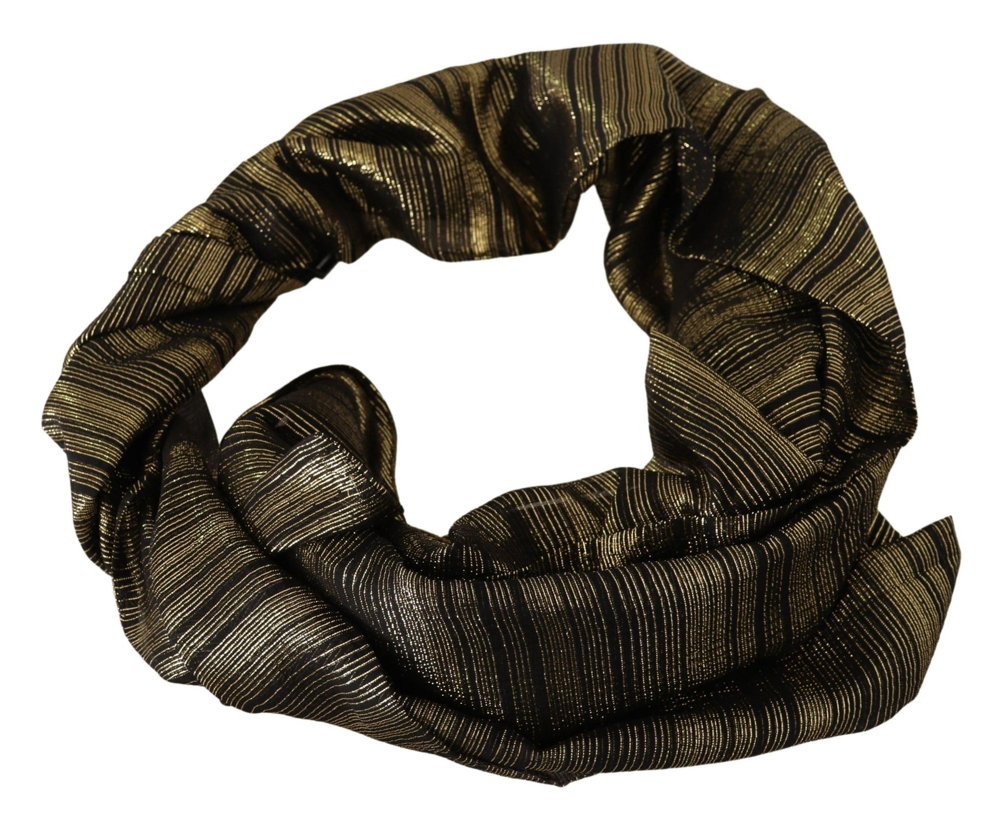 Dolce & Gabbana Metallic Gold Silk Stretch Shawl Wrap Scarf - ClickThatClicks 