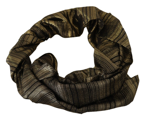 Dolce & Gabbana Metallic Gold Silk Stretch Shawl Wrap Scarf - ClickThatClicks 