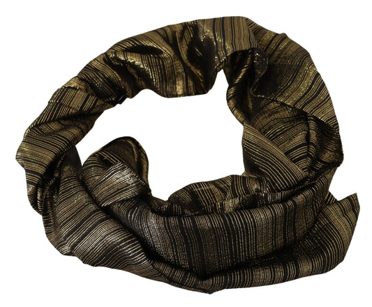 Dolce & Gabbana Metallic Gold Silk Stretch Shawl Wrap Scarf - ClickThatClicks 