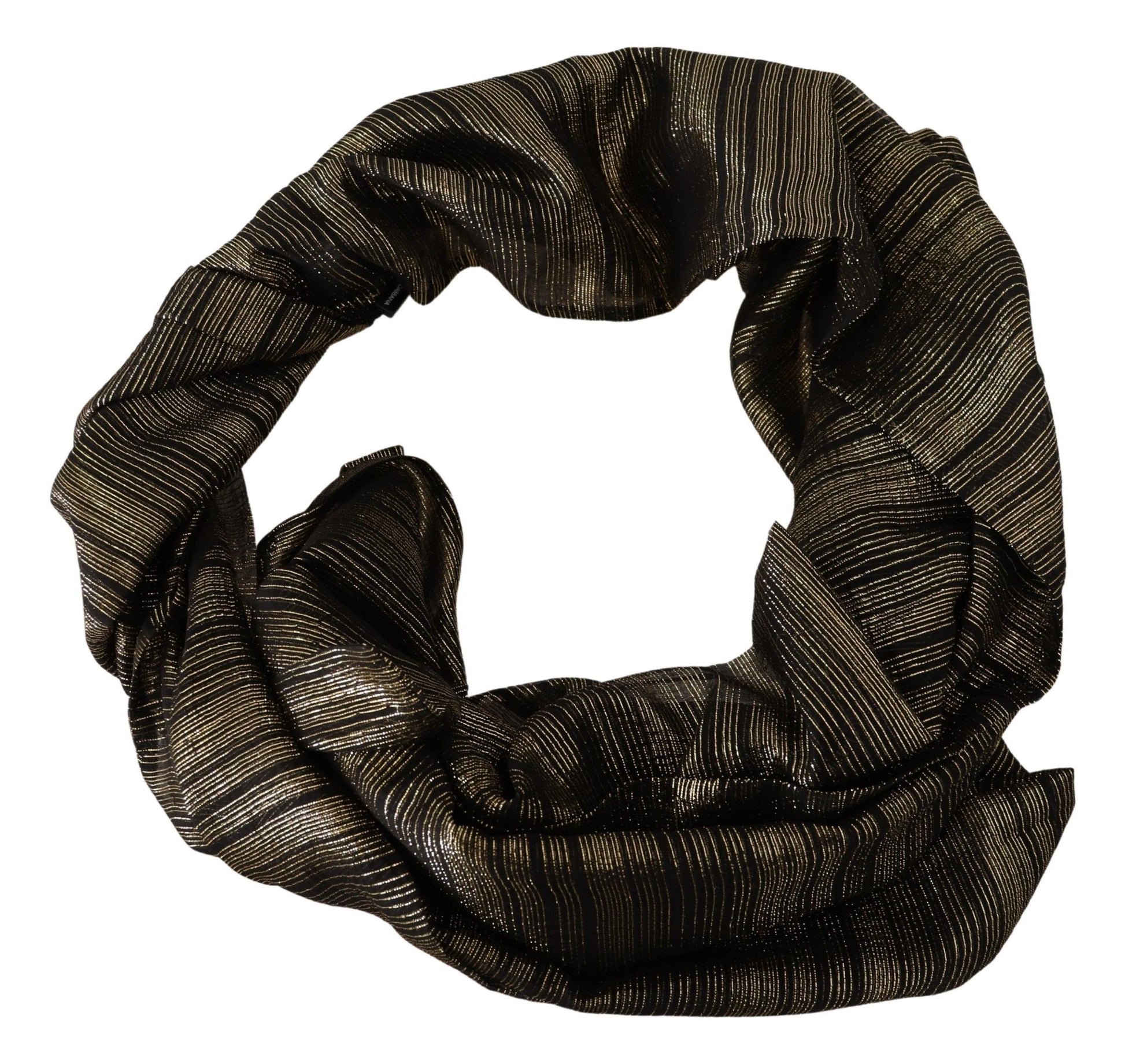 Dolce & Gabbana Metallic Gold Silk Stretch Shawl Wrap Scarf - ClickThatClicks 
