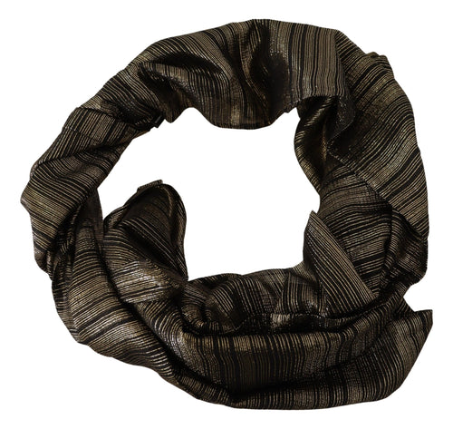 Dolce & Gabbana Metallic Gold Silk Stretch Shawl Wrap Scarf - ClickThatClicks 
