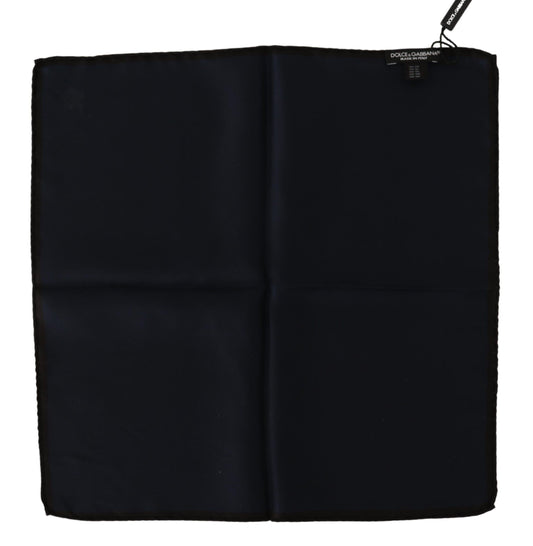 Dolce & Gabbana Black Square Handkerchief 100% Silk Scarf - ClickThatClicks 