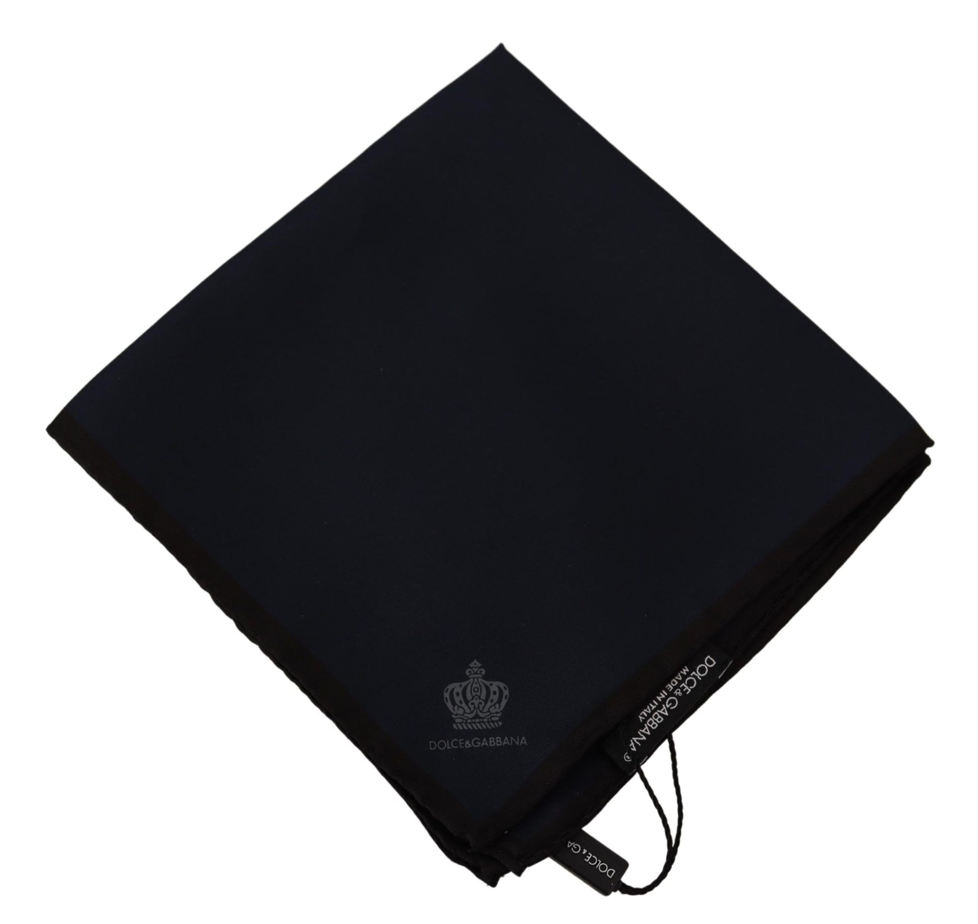 Dolce & Gabbana Black Square Handkerchief 100% Silk Scarf - ClickThatClicks 