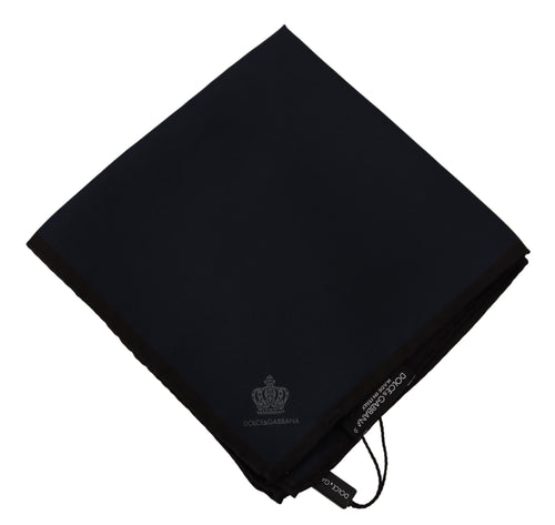 Dolce & Gabbana Black Square Handkerchief 100% Silk Scarf - ClickThatClicks 