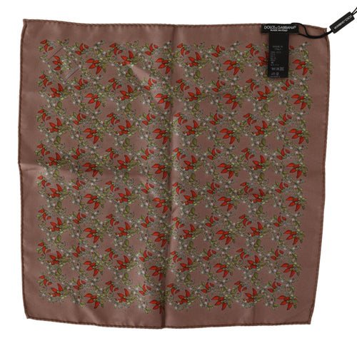Dolce & Gabbana Brown Carrots Print Silk Handkerchief - ClickThatClicks 