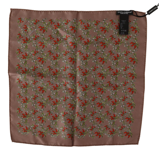 Dolce & Gabbana Brown Carrots Print Silk Handkerchief - ClickThatClicks 