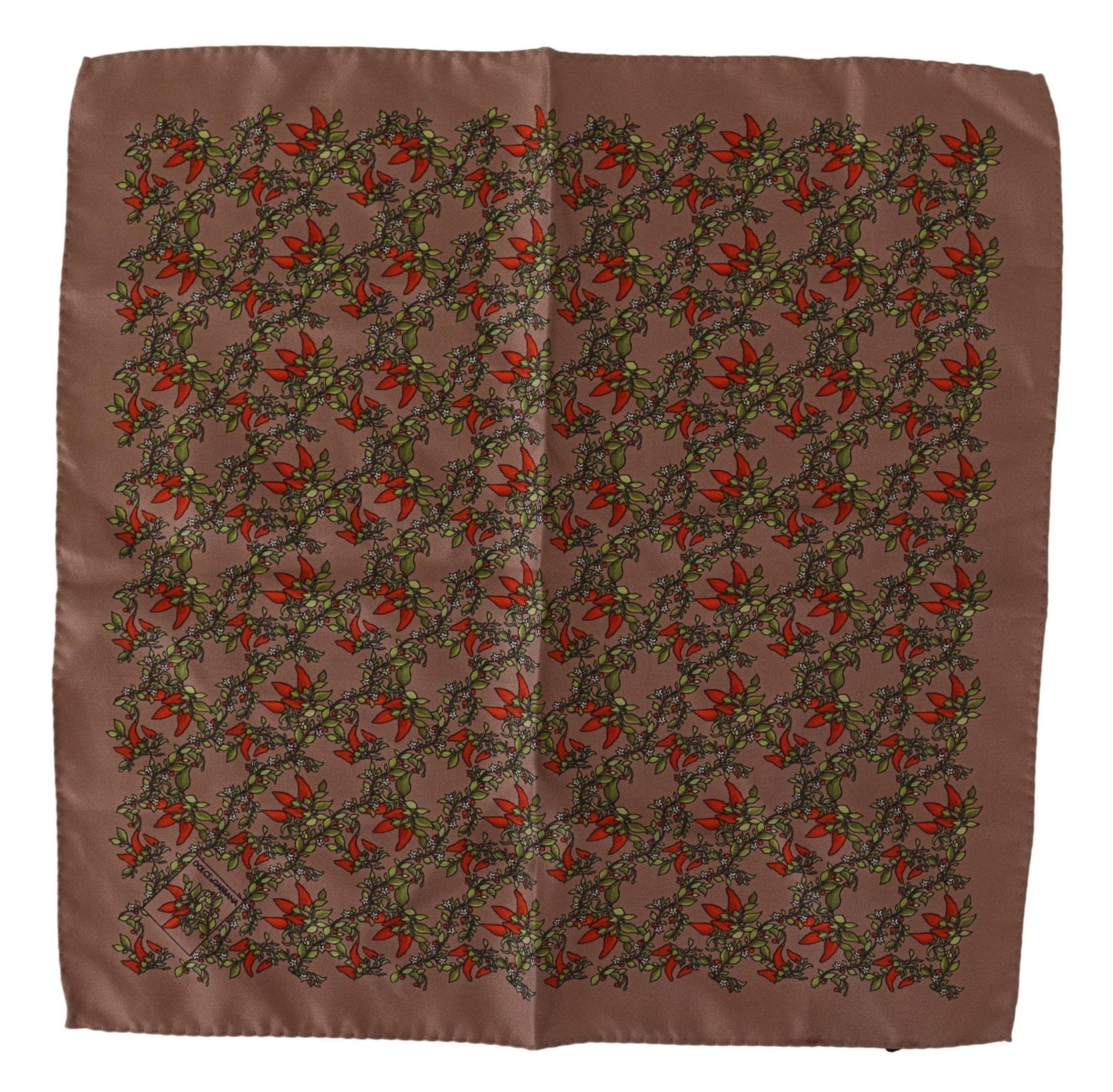 Dolce & Gabbana Brown Carrots Print Silk Handkerchief - ClickThatClicks 