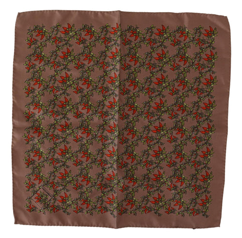 Dolce & Gabbana Brown Carrots Print Silk Handkerchief - ClickThatClicks 